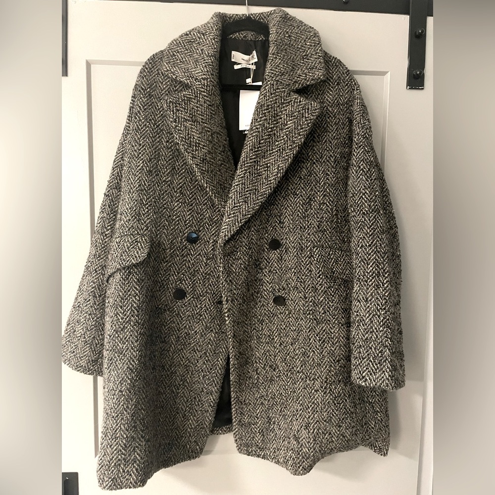 Mango Textured Wrap Coat - NEW size XL